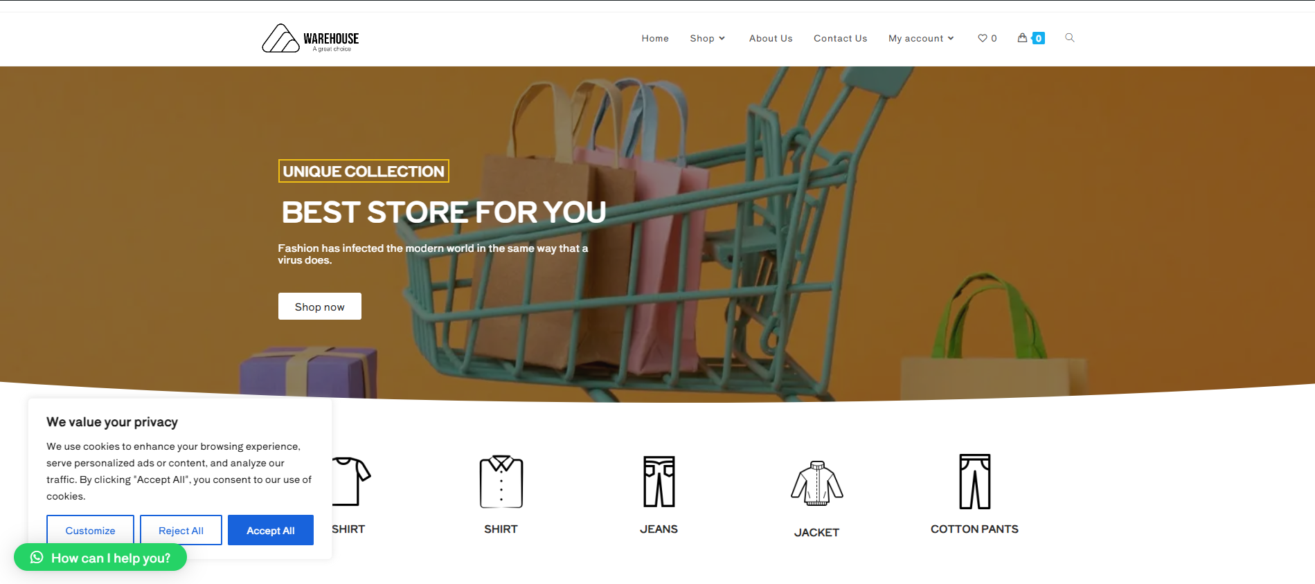 E-Commerce Website(Warehouse) – Webinent Store